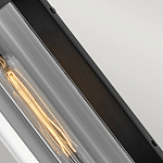 Настенный фонарь в индустриальном стиле с вытянутым цилиндрическим плафоном из прозрачного стекла и черным корпусом Hinkley варинант исполнения - 3 | Loft Concept в Новосибирске