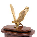 Часы настольные бронзовые из натурального камня Лемезит с декором в виде горного орла Eagle Stone Clock варинант исполнения - 3 | Loft Concept в Новосибирске