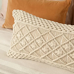 Чехол на подушку с макраме бежевого цвета Macrame варинант исполнения - 5 | Loft Concept в Новосибирске