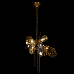 Люстра подвесная со стеклянными плафонами из дымчатого и золотистого с тремя вертикальными подвесками Gilded Mirage  варинант исполнения - 3 | Loft Concept в Новосибирске