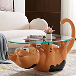Дизайнерский журнальный стол с основанием в виде кота Bivan варинант исполнения - 1 | Loft Concept в Новосибирске