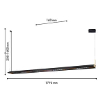 Подвесной светильник линейный вытянутой формы с черным матовым корпусом и золотистыми акцентами Line Pendant варинант исполнения - 2 | Loft Concept в Новосибирске