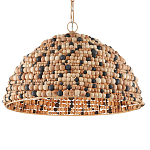 Подвесной светильник в форме купола из деревянных бусин Wooden Beads варинант исполнения - 1 | Loft Concept в Новосибирске