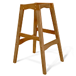 Барный стул со спинкой и подлокотниками на 4-х деревянных ножках Кремовый Велюр Ava Charm варинант исполнения - 5 | Loft Concept в Новосибирске