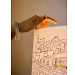 Настольная лампа с принтом на белом тканевом абажуре Roof Garden Lamp варинант исполнения - 1 | Loft Concept в Новосибирске