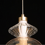 Подвесной светильник с вертикальной композицией из прозрачных и янтарных стеклянных шаров и ромбов Gabriel Scott Luna варинант исполнения - 19 | Loft Concept в Новосибирске