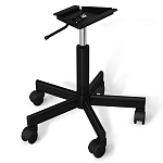 Стул с мягкой серой обивкой из велюра и подъемно-поворотным механизмом на черных колесиках Harper Gray варинант исполнения - 4 | Loft Concept в Новосибирске