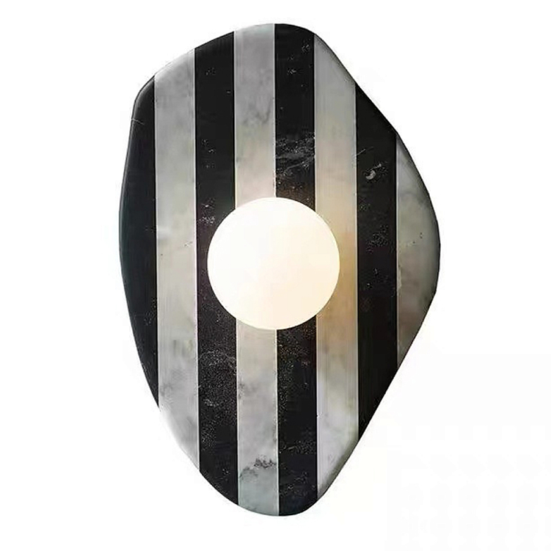 Бра полосатое из мрамора Shaw Marble Lighting Черно-белый Прозрачный Красный Бра полосатое из мрамора Shaw Marble Lighting Черно-белый Прозрачный Красный в Новосибирске | Loft Concept