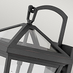 Настенный фонарь черного цвета с прозрачным стеклянным плафоном трапециевидной формы Hinkley варинант исполнения - 8 | Loft Concept в Новосибирске