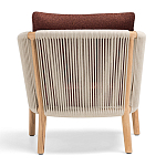 Дизайнерское уличное кресло из массива дерева с веревочной спинкой BOBOLI Armchair варинант исполнения - 5 | Loft Concept в Новосибирске