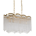 Люстра прямоугольная на цепях с прозрачными трубками и волнистым краем Nembus варинант исполнения - 1 | Loft Concept в Новосибирске