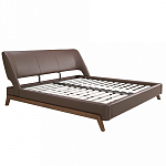 Кровать двуспальная с изголовьем из экокожи шоколадно-коричневого цвета Modern Look варинант исполнения - 2 | Loft Concept в Новосибирске