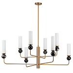 Люстра на штанге с 8-ю цилиндрическими матовыми плафонами и шарами из камня Orb Essence варинант исполнения - 4 | Loft Concept в Новосибирске