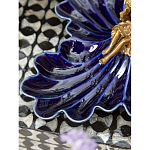 Менажница темно-синяя фарфоровая с бронзовой фигуркой ангела Eden Garden варинант исполнения - 4 | Loft Concept в Новосибирске