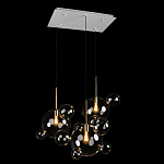 Люстра подвесная 3 лампы с прозрачными стеклянными шарами и золотыми деталями Giopato & Coombes варинант исполнения - 4 | Loft Concept в Новосибирске