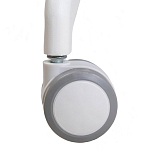 Стул с мягкой синей обивкой из велюра и подъемно-поворотным механизмом на белых колесиках Harper Blue and White варинант исполнения - 7 | Loft Concept в Новосибирске