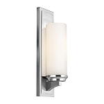 Бра для ванных комнат с белым цилиндрическим плафоном на прямоугольном основании цвета хром Feiss варинант исполнения - 1 | Loft Concept в Новосибирске