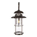 Уличный настенный светильник с цилиндрическим плафоном и изогнутым кованым каркасом Elysian Lanterns варинант исполнения - 2 | Loft Concept в Новосибирске