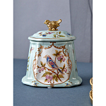 Шкатулка голубого цвета с рисунком и состаренным эффектом Eden Garden варинант исполнения - 4 | Loft Concept в Новосибирске