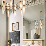 Люстра золотая с 16-ю тонкими цилиндрическими плафонами Shoulders варинант исполнения - 2 | Loft Concept в Новосибирске