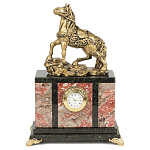 Часы настольные из натурального камня с декором в виде коня Horse Stone Clock варинант исполнения - 3 | Loft Concept в Новосибирске