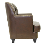 Кресло кожаное c мягкими подлокотниками на 4-х деревянных ножках из массива березы Joseph Armchair brown варинант исполнения - 1 | Loft Concept в Новосибирске
