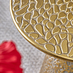 Журнальный столик с конусообразной основой и текстурной поверхностью золотого цвет Ethnic Metal варинант исполнения - 2 | Loft Concept в Новосибирске