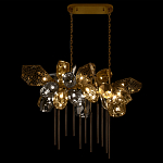 Люстра подвесная с 22-мя гранёными стеклянными плафонами с вертикальными подвесками Gilded Mirage  варинант исполнения - 3 | Loft Concept в Новосибирске