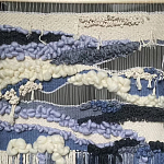 Современное ткачество гобелен в синих оттенках Blue Undine II варинант исполнения - 1 | Loft Concept в Новосибирске