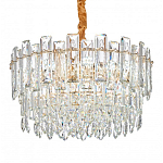 Круглая люстра с хрустальными подвесками на золотистом каркасе Gorgeous Crystal Light варинант исполнения - 4 | Loft Concept в Новосибирске