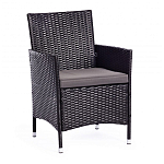 Обеденный комплект из искуственного ротанга Vintara черный варинант исполнения - 7 | Loft Concept в Новосибирске