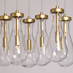 Люстра с 9-ю прозрачными стеклянными плафонами в форме капли Lucid Rain  варинант исполнения - 4 | Loft Concept в Новосибирске