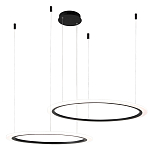 Люстра подвесная светодиодая с двумя черными кольцами Ring Horizontal варинант исполнения - 2 | Loft Concept в Новосибирске