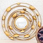 Зеркало в круглой раме украшенной раковинами с жемчугом Pearl in the Gleam варинант исполнения - 2 | Loft Concept в Новосибирске