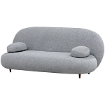 Двухместный диван с мягкой обивкой из ткани серый на деревянных ножках Michael Sofa Grey варинант исполнения - 2 | Loft Concept в Новосибирске