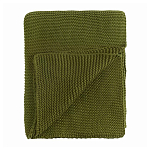 Плед из хлопка жемчужной вязки оливкового цвета Waffle Comfort варинант исполнения - 1 | Loft Concept в Новосибирске