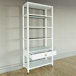 Стеллаж Elsa Dreams White со стеклянными полками и ящиком варинант исполнения - 3 | Loft Concept в Новосибирске