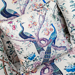 Подушка декоративная с изображением павлинов в саду Beige Chinoiserie Garden Two Peacocks Cushion варинант исполнения - 2 | Loft Concept в Новосибирске
