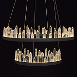Люстра с двумя кольцами черного цвета с хрустальными элементами QUARTZ CRYSTAL варинант исполнения - 5 | Loft Concept в Новосибирске