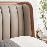 Кровать двуспальная с мягким изголовьем Moon Walnut Bed варинант исполнения - 6 | Loft Concept в Новосибирске