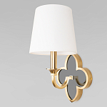 Бра с белым текстильным абажуром и фигурным основанием с зеркальной вставкой Vitorino варинант исполнения - 1 | Loft Concept в Новосибирске