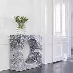 Дизайнерский журнальный стол квадратной формы с круглой нишей Guxawar варинант исполнения - 2 | Loft Concept в Новосибирске