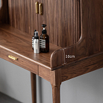 Туалетный стол деревянный с ящиком и зеркалом Moon Walnut Furniture варинант исполнения - 4 | Loft Concept в Новосибирске