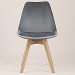 Стул с мягким велюровым сиденьем Arvika Grey варинант исполнения - 3 | Loft Concept в Новосибирске