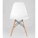 Пластиковый стул на ножках из массива бука Eames White  варинант исполнения - 4 | Loft Concept в Новосибирске