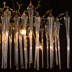 Люстра подвесная прямоугольная с бронзовыми акцентами и прозрачными стеклянными каплями Droplet Chandelier варинант исполнения - 6 | Loft Concept в Новосибирске