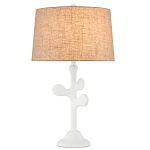 Настольная лампа с белым каркасом и тканевым абажуром Natural Stems варинант исполнения - 1 | Loft Concept в Новосибирске