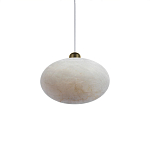 Подвесной светильник с плафоном в виде эллипса из белого алебастра Cryptocrystalline Stone варинант исполнения - 3 | Loft Concept в Новосибирске