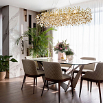 Линейная люстра с хрустальными подвесками Fairytree Gold Crystal Linear Chandelier 14 варинант исполнения - 2 | Loft Concept в Новосибирске