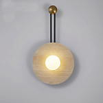 Бра круглое с каменным основанием и плафоном из стекла в форме шара Shaw Marble Lighting варинант исполнения - 4 | Loft Concept в Новосибирске